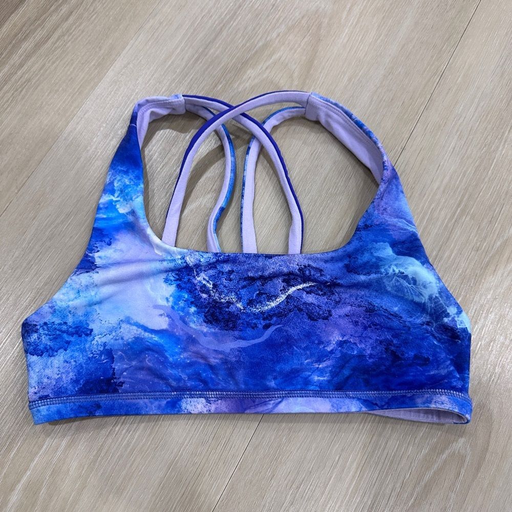 Ivivva by Lululemon Girls Reversible Sports Bra, Blue, Size 10